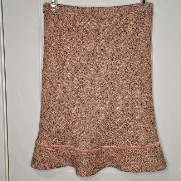 Gap Womens Retro Peach Pastel Multicolored Wool Tweed Skirt Flounce Hemline 8 - Picture 2 of 9